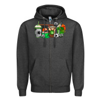 Charcoal Heather soccer coffee cups Zipper Hoodie - AdoDesignShop