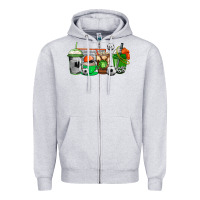 Heather Grey soccer coffee cups Zipper Hoodie - AdoDesignShop