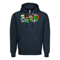 Navy soccer coffee cups Zipper Hoodie - AdoDesignShop