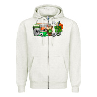 Oatmeal Heather soccer coffee cups Zipper Hoodie - AdoDesignShop