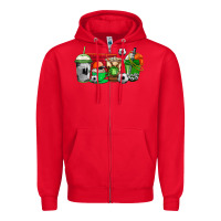 Red soccer coffee cups Zipper Hoodie - AdoDesignShop