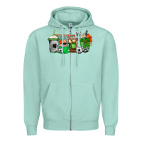Seafoam soccer coffee cups Zipper Hoodie - AdoDesignShop