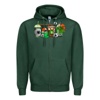 Sports Green soccer coffee cups Zipper Hoodie - AdoDesignShop