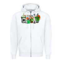 White soccer coffee cups Zipper Hoodie - AdoDesignShop