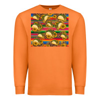 Carrot tacos and sunflowers with serape leopard background Premium Sweatshirt - BarkalooDesign
