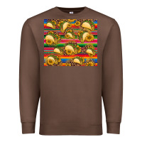 Chestnut tacos and sunflowers with serape leopard background Premium Sweatshirt - BarkalooDesign