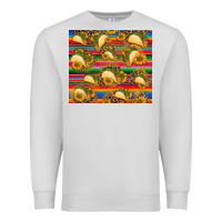 Dove Grey tacos and sunflowers with serape leopard background Premium Sweatshirt - BarkalooDesign