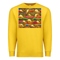 Lemon tacos and sunflowers with serape leopard background Premium Sweatshirt - BarkalooDesign