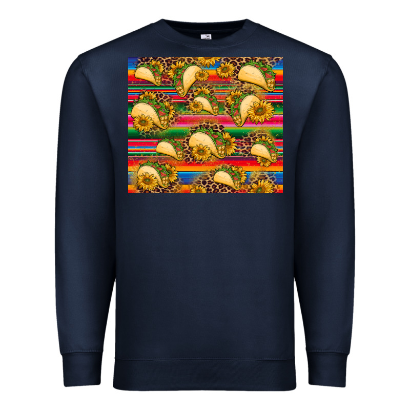 Tacos And Sunflowers With Serape Leopard Background Premium Sweatshirt by BarkalooDesign | Teevron