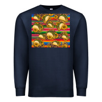 Navy tacos and sunflowers with serape leopard background Premium Sweatshirt - BarkalooDesign