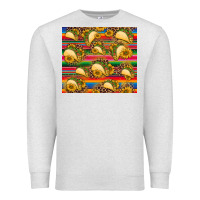 Oatmeal Heather tacos and sunflowers with serape leopard background Premium Sweatshirt - BarkalooDesign