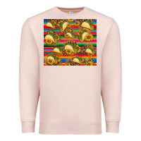 Pale Pink tacos and sunflowers with serape leopard background Premium Sweatshirt - BarkalooDesign