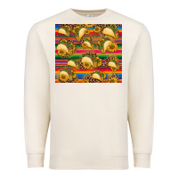 Sandshell tacos and sunflowers with serape leopard background Premium Sweatshirt - BarkalooDesign