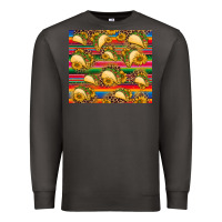 Smoke tacos and sunflowers with serape leopard background Premium Sweatshirt - BarkalooDesign