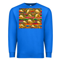 True Royal tacos and sunflowers with serape leopard background Premium Sweatshirt - BarkalooDesign