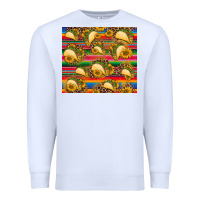 White tacos and sunflowers with serape leopard background Premium Sweatshirt - BarkalooDesign