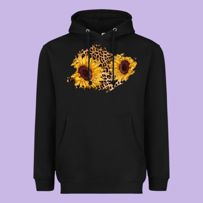 Sunflower Leopard Patch Heavyweight Hoodie Designed By Adodesignshop