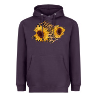 Plum sunflower leopard patch Heavyweight Hoodie - AdoDesignShop