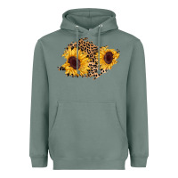 Sage sunflower leopard patch Heavyweight Hoodie - AdoDesignShop