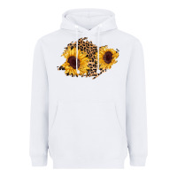 White sunflower leopard patch Heavyweight Hoodie - AdoDesignShop