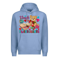Colony Blue i teach sweethearts Premium Hoodie - NancyCooperArtShop
