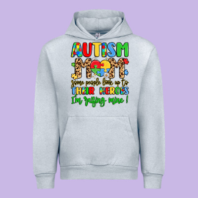 Autism Mom Some People Look Up To Their Heroes Urban Hoodie Designed By Lillyallendesigns