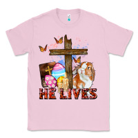 Bubblegum Pink He lives Easter Day Classic Tee - CowGirlArtShop