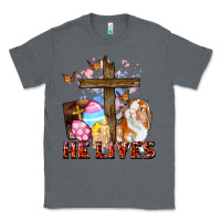 Charcoal Heather He lives Easter Day Classic Tee - CowGirlArtShop