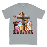 Heather Grey He lives Easter Day Classic Tee - CowGirlArtShop
