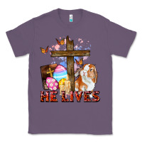 Lavender He lives Easter Day Classic Tee - CowGirlArtShop