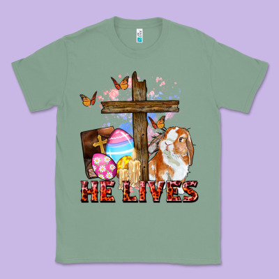 He Lives Easter Day Classic Tee Designed By Cowgirlartshop