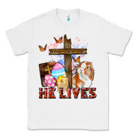 White He lives Easter Day Classic Tee - CowGirlArtShop