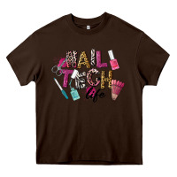 Chocolate Brown Nail Tech Life Heavy Core Tee - LillyAllenDesigns