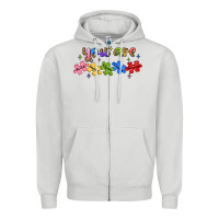 Dove Grey you are loved autism Zipper Hoodie - JahusDesignShop
