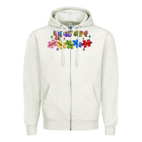 Oatmeal Heather you are loved autism Zipper Hoodie - JahusDesignShop