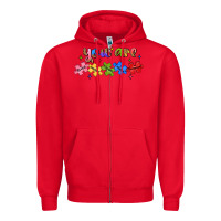 Red you are loved autism Zipper Hoodie - JahusDesignShop