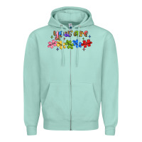 Seafoam you are loved autism Zipper Hoodie - JahusDesignShop