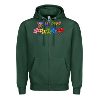 Sports Green you are loved autism Zipper Hoodie - JahusDesignShop