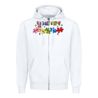 White you are loved autism Zipper Hoodie - JahusDesignShop