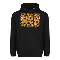 Black sunflower leopard background Heavyweight Hoodie - AdoDesignShop
