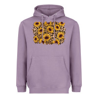 Lavender sunflower leopard background Heavyweight Hoodie - AdoDesignShop