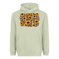 Matcha sunflower leopard background Heavyweight Hoodie - AdoDesignShop