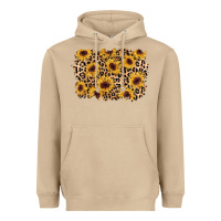 Mushroom sunflower leopard background Heavyweight Hoodie - AdoDesignShop