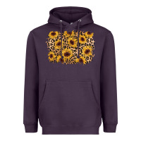 Plum sunflower leopard background Heavyweight Hoodie - AdoDesignShop
