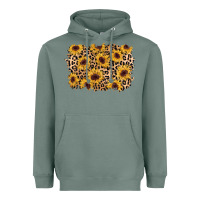 Sage sunflower leopard background Heavyweight Hoodie - AdoDesignShop