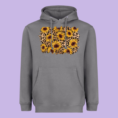 Sunflower Leopard Background Heavyweight Hoodie Designed By Adodesignshop