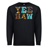 Black western sunflowers turquoise leopard yee haw Premium Sweatshirt - BarkalooDesign