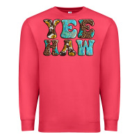 Cardinal western sunflowers turquoise leopard yee haw Premium Sweatshirt - BarkalooDesign