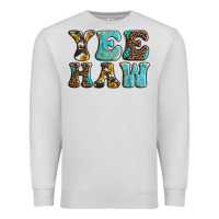 Dove Grey western sunflowers turquoise leopard yee haw Premium Sweatshirt - BarkalooDesign