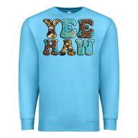 Ocean Blue western sunflowers turquoise leopard yee haw Premium Sweatshirt - BarkalooDesign